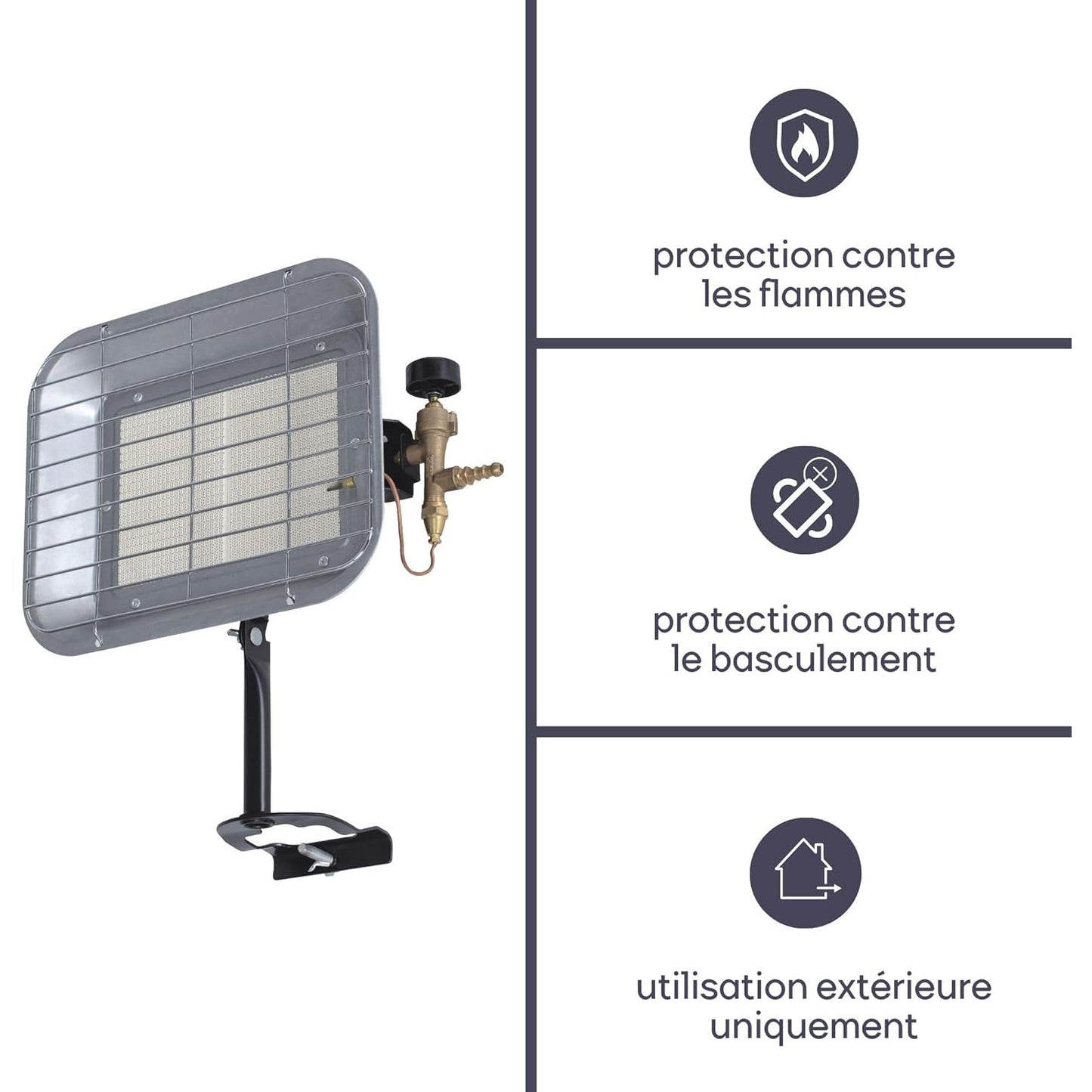 Perel FT5130 Portable 4500W Gas Radiant Heater for Outdoor Use