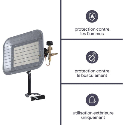 Perel FT5130 Portable 4500W Gas Radiant Heater for Outdoor Use