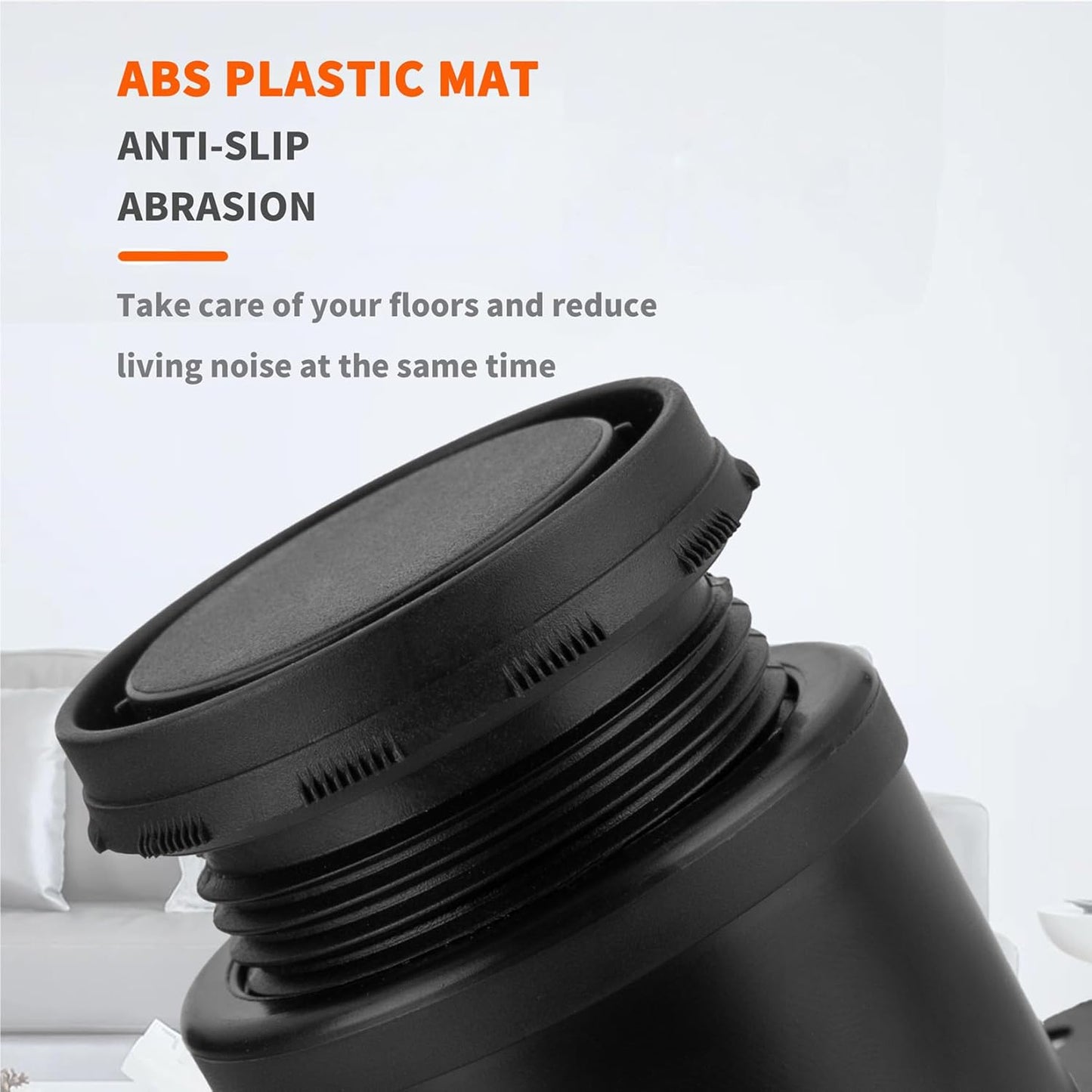 4 Black Adjustable Stainless Steel Furniture Legs with 0-10mm Height