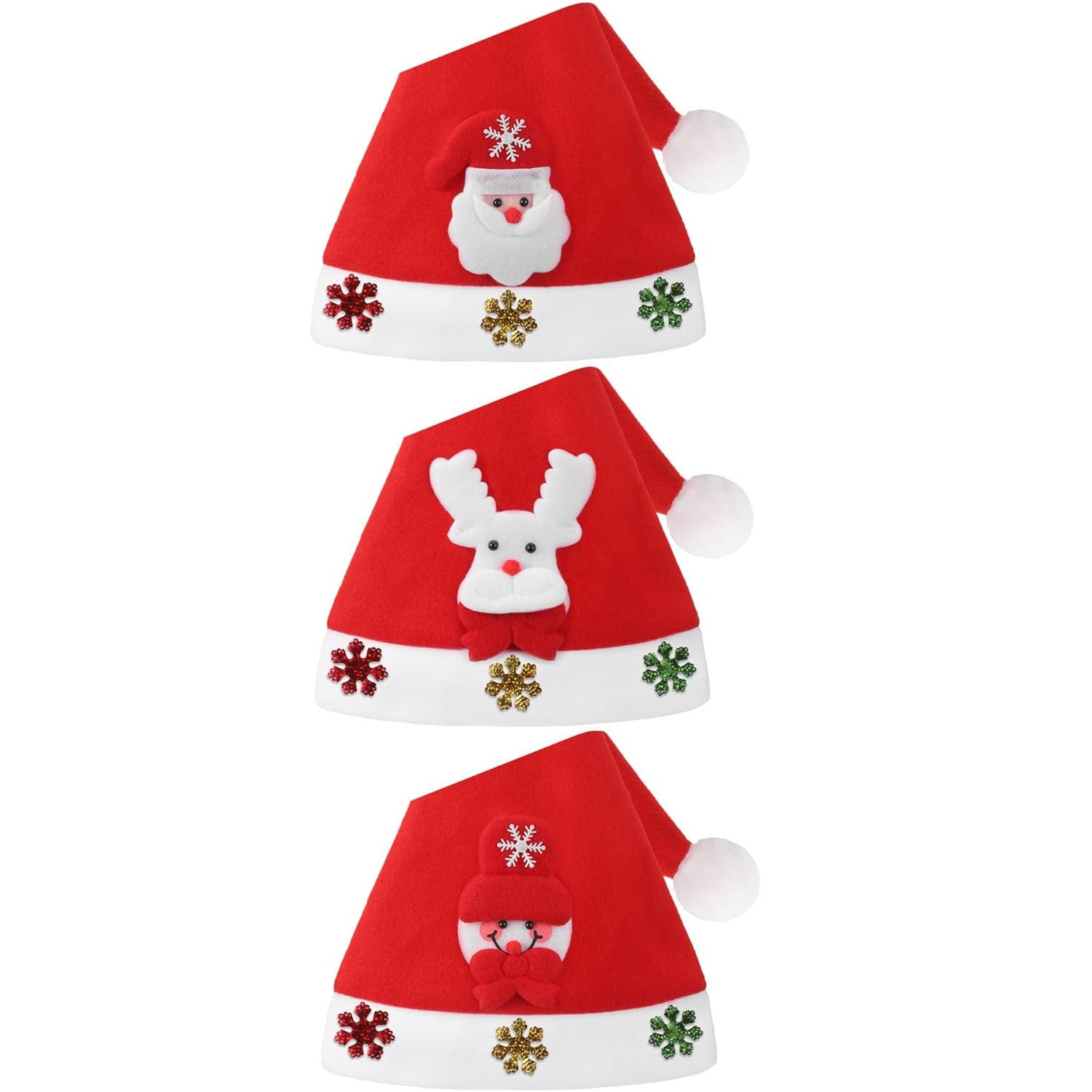 Festive Vlies Christmas Hat Set for Adults Kids Babies