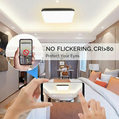 OUILA LED Ceiling Light 2-Pack 20W 2000lm 4000K Natural White IP44 Waterproof 22x22cm