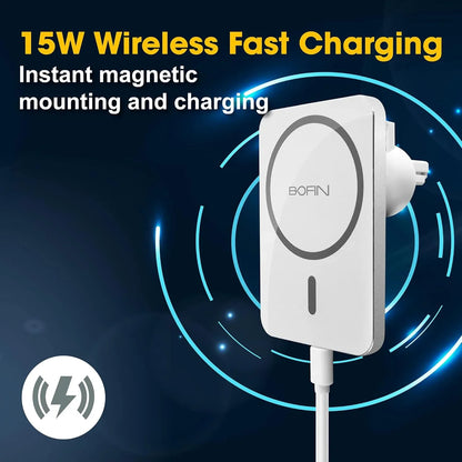 Wireless Magnetic Car Phone Mount with Fast 15W MagSafe Charging - Gomix Brands Outlet
