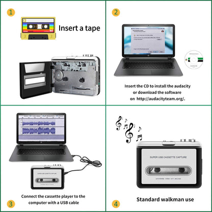 Reshow R-CP18S Portable Cassette Tape Player Silver