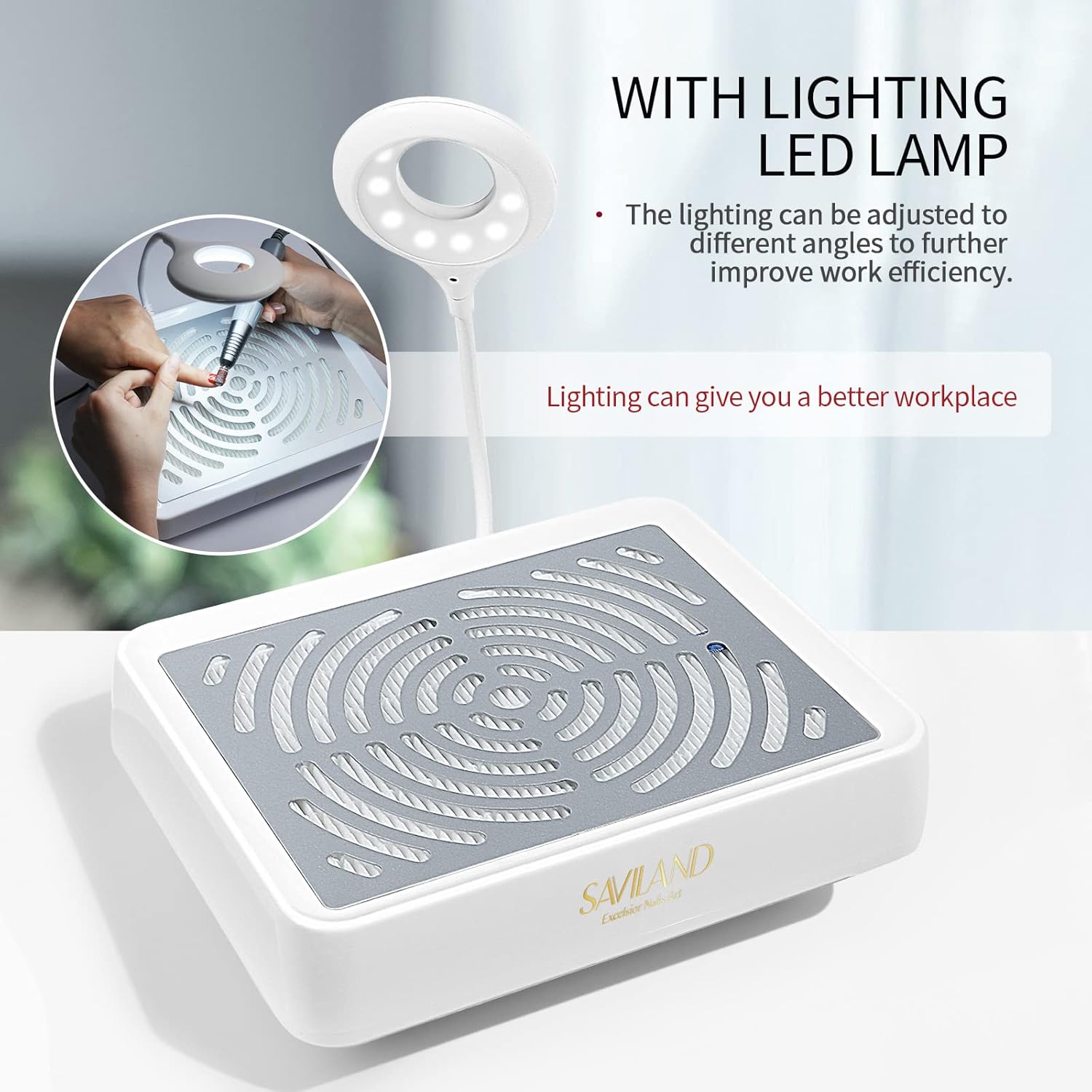 Saviland 40W LED Nail Dust Collector with Low Noise