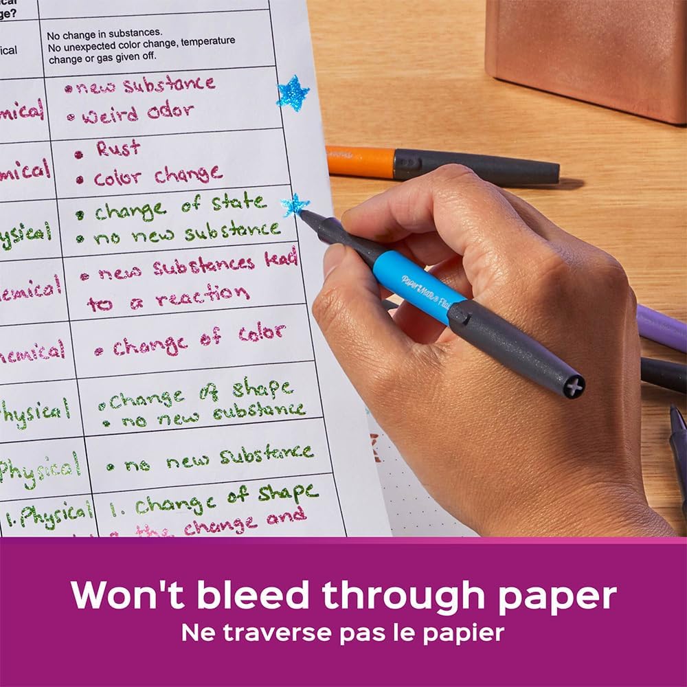 Paper Mate Flair Metallic Glitter Felt Tip Pens, 12 Assorted Shiny Colors