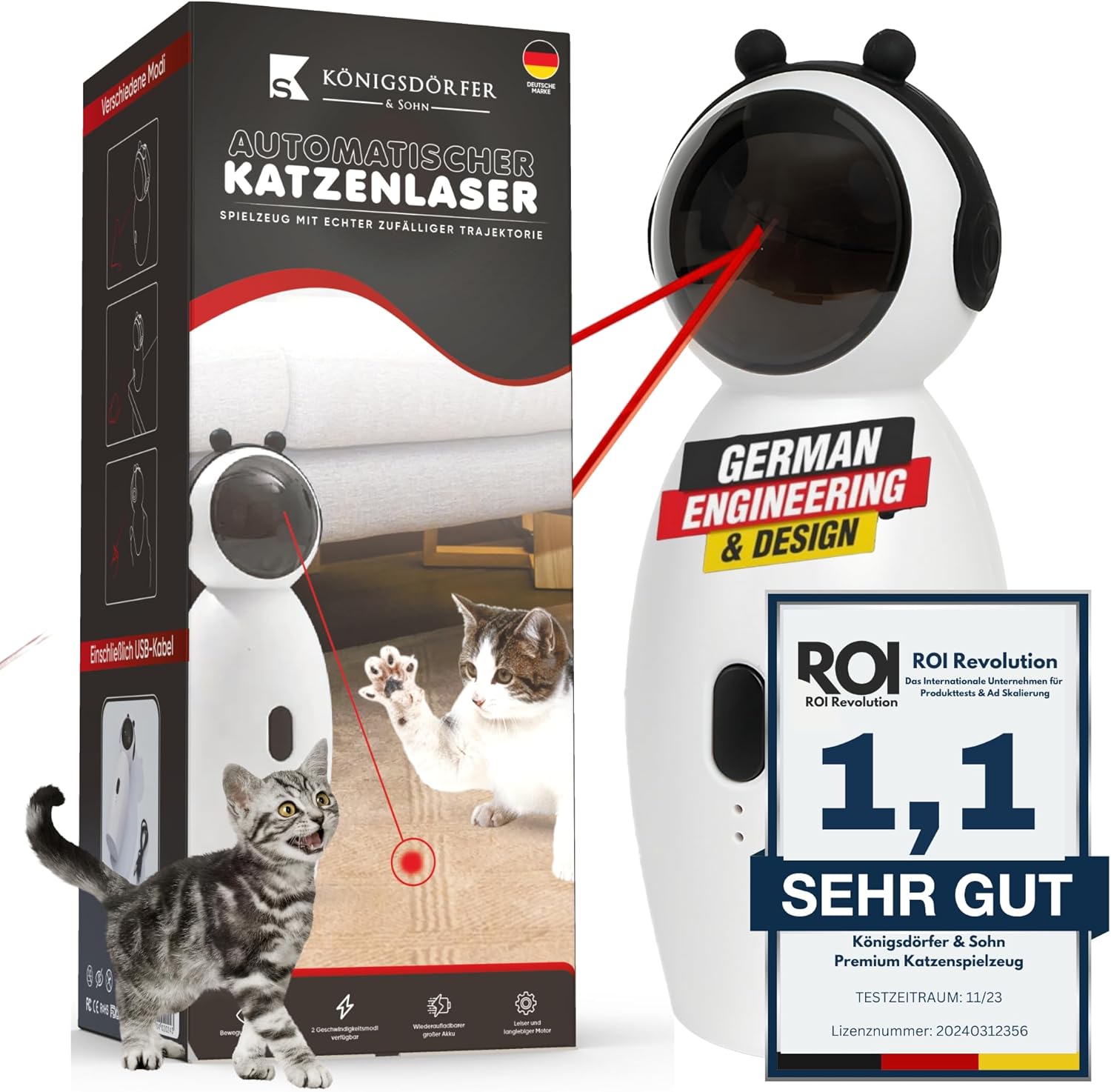 Interactive Automatic Laser Pointer Cat Toy by Koenigsdoerfer & Sohn