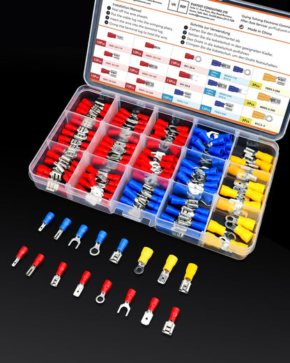 Gorffy 160-Piece Insulated Cable Lug Assortment for Automotive Wiring