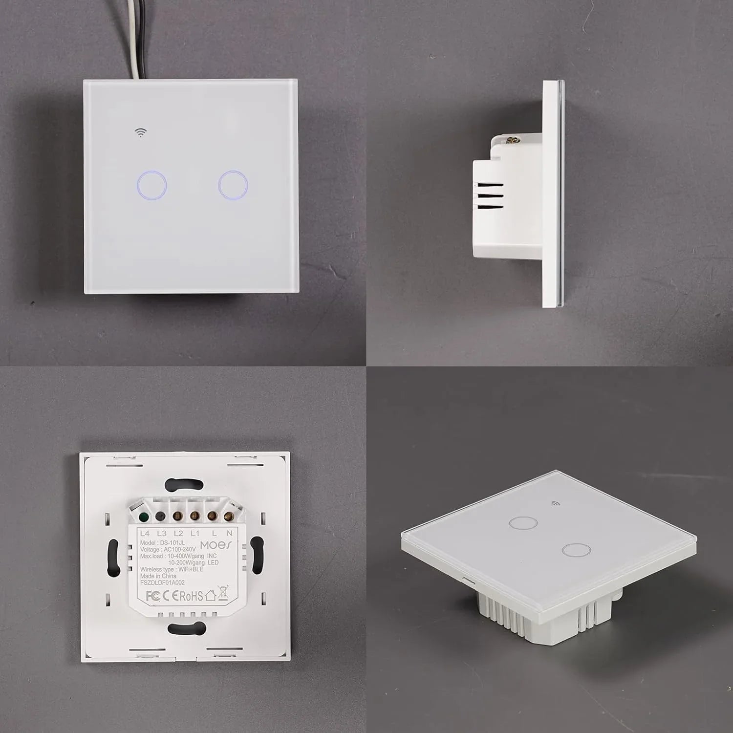 MOES Tuya WiFi Smart Touch Switch – Elegant Glass Panel with Alexa & Google Home Compatibility - Gomix Brands Outlet