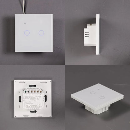 MOES Tuya WiFi Smart Touch Switch – Elegant Glass Panel with Alexa & Google Home Compatibility - Gomix Brands Outlet