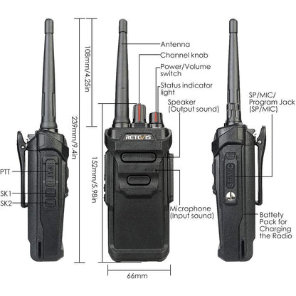 Retevis RT648 Waterproof Heavy-Duty Walkie Talkie for Construction