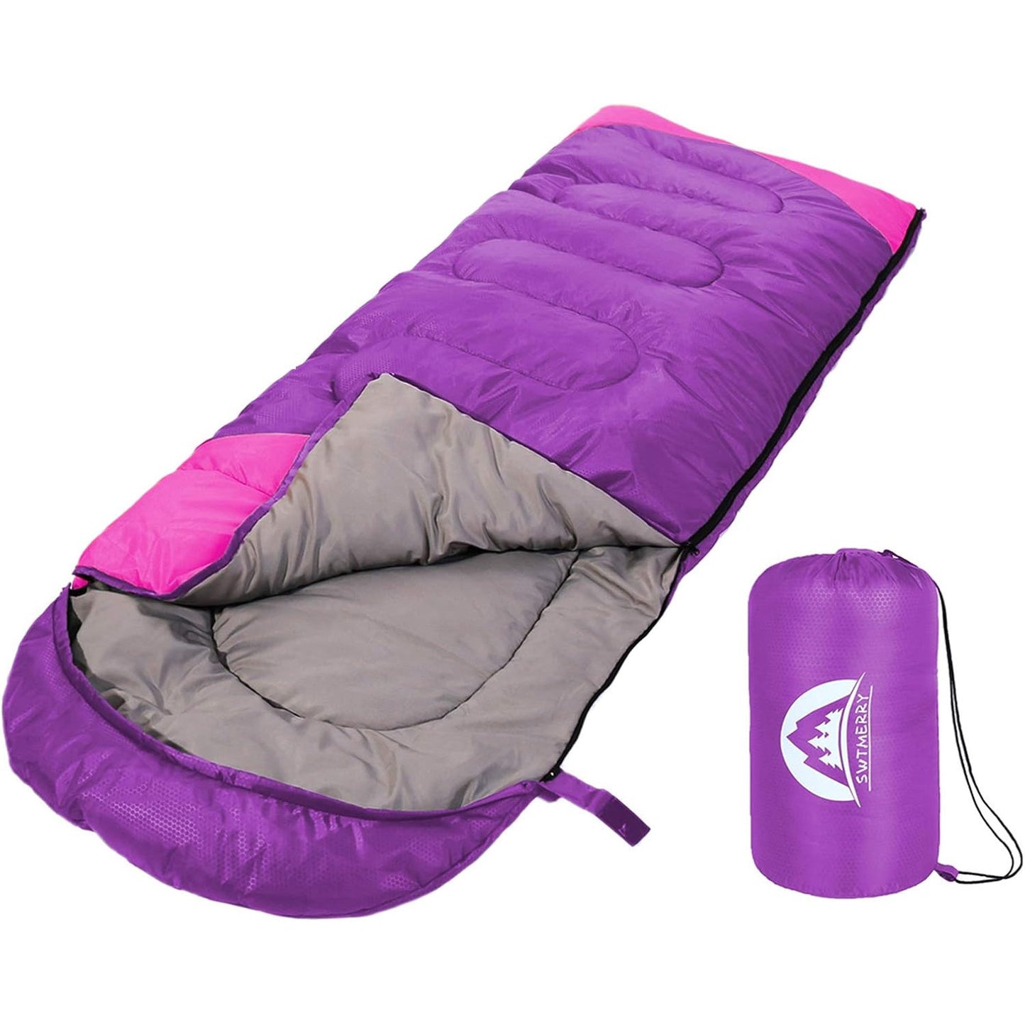 SWTMERRY 3-Season Lightweight Waterproof Sleeping Bag for Kids & Adults
