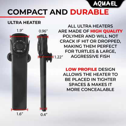 Aquael Ultra Heater Plastic Aquarium Heater Black