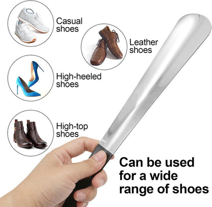 CDRPD Stainless Steel Long Shoehorn with Rubber Grip and Rope