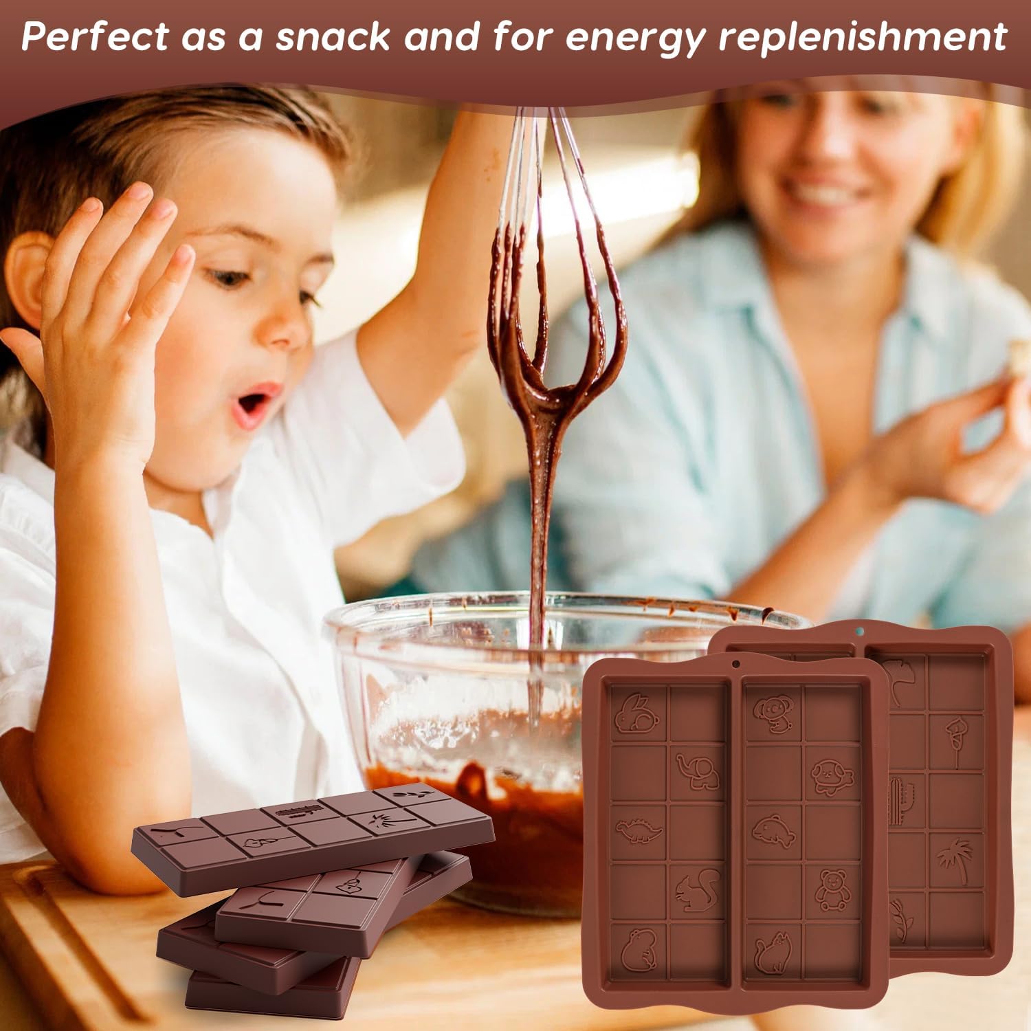 Zouwel 2-Piece Deep Silicone Chocolate Mold 200ml Brown