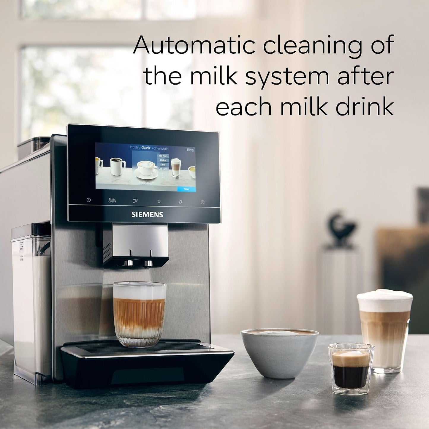 SIEMENS EQ900 Fully Automatic Bean to Cup Coffee Machine 2.3L Inox Silver