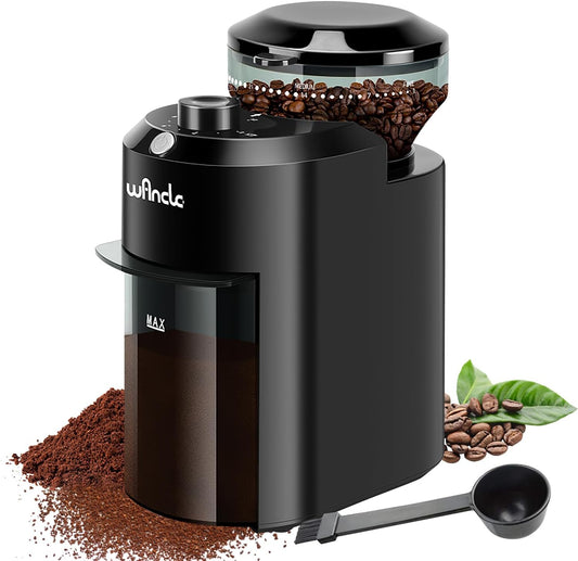 Wancle Electric Burr Coffee Grinder with 28 Precise Settings for 12 Cups - Black