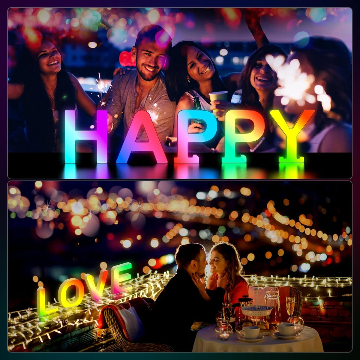 G201 App Control RGB LED Light Up Marquee Letter USB