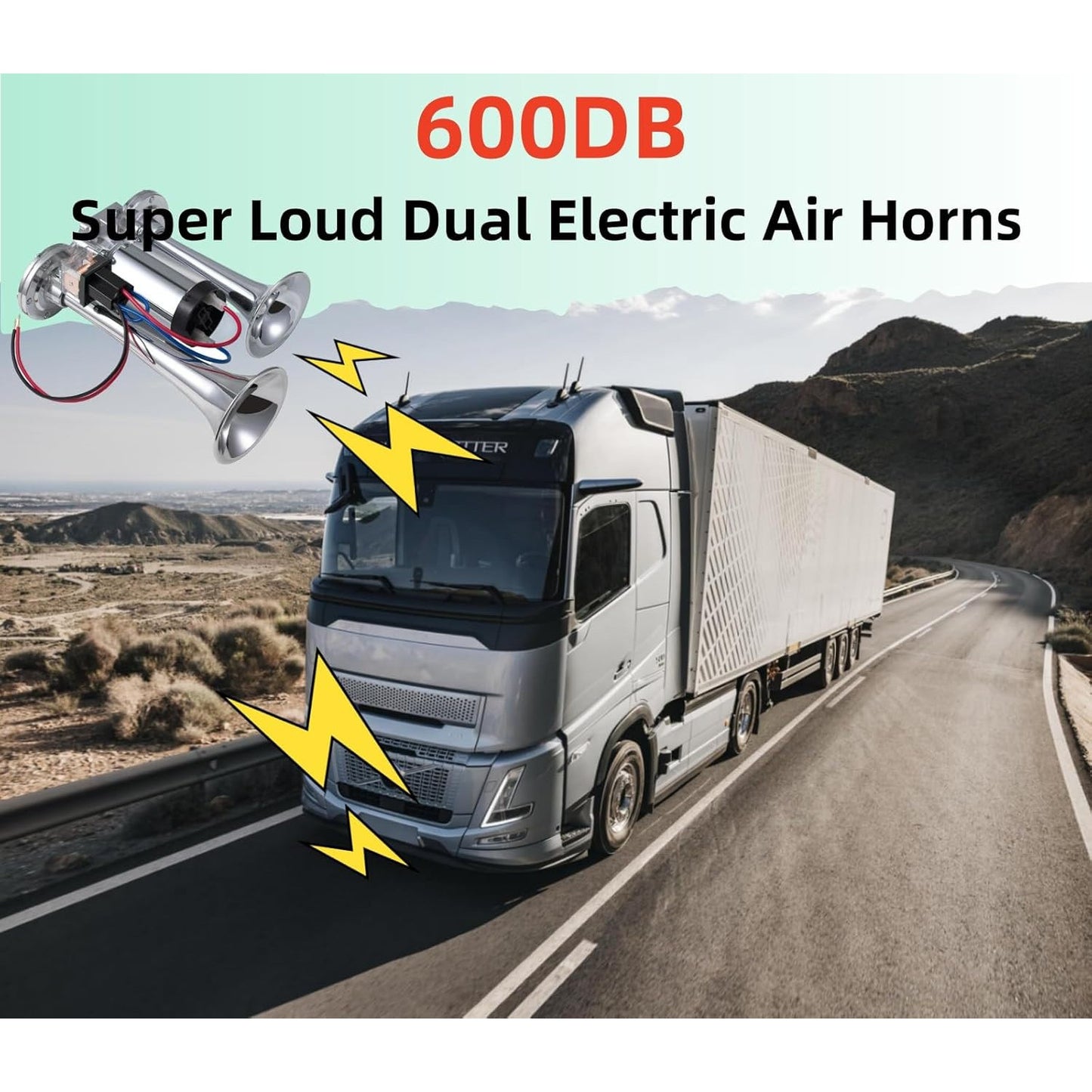 600DB Super Loud Dual Electric Train Horn for Trucks