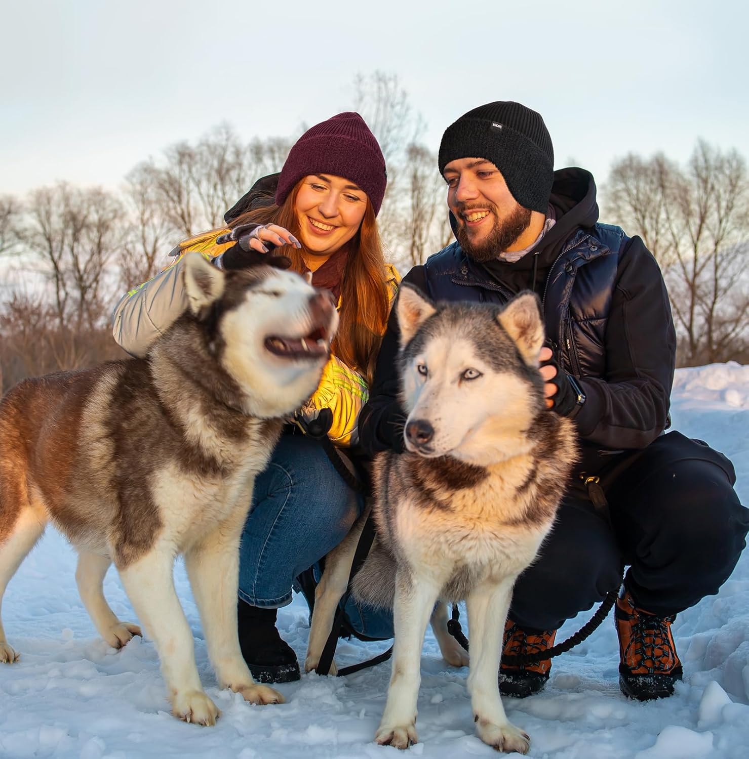 Wmcaps Warm Thermal Fleece Lined Earflap Beanie Hat for Men Women Outdoor Winter