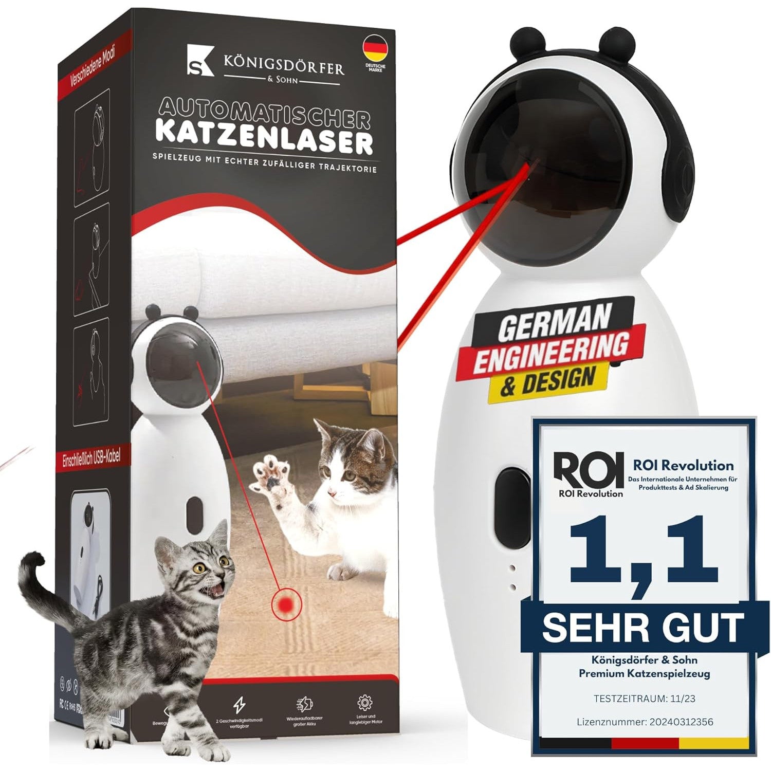Interactive Automatic Laser Pointer Cat Toy by Koenigsdoerfer & Sohn