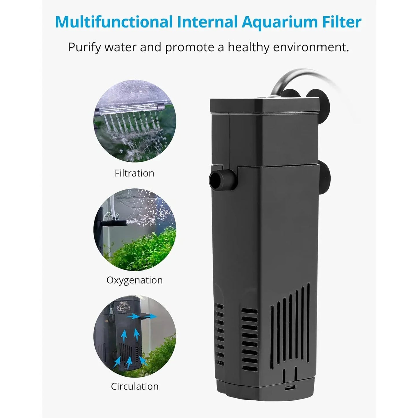 NICREW 5-10 Gallon Submersible Internal Aquarium Filter with Aeration - Gomix Brands Outlet
