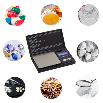 XDFEWFJH Digital Scale 500 g x 0.01 g Milligram Scale for Espresso Jewelry & Coffee with Tare LCD Display Batteries Included