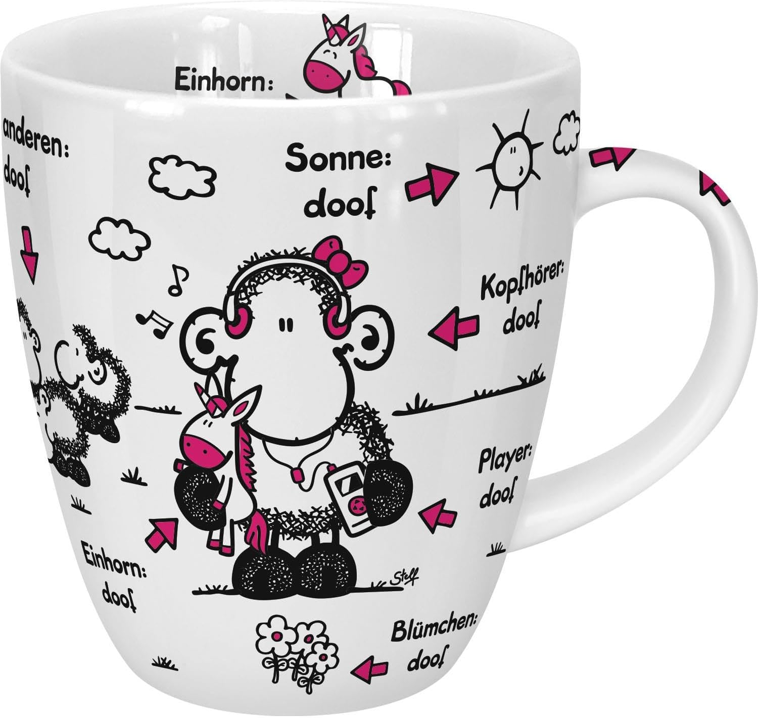 Sheepworld 'Without Sister is Everything Doof' Porcelain Mug, 450ml Coffee Tea Cup