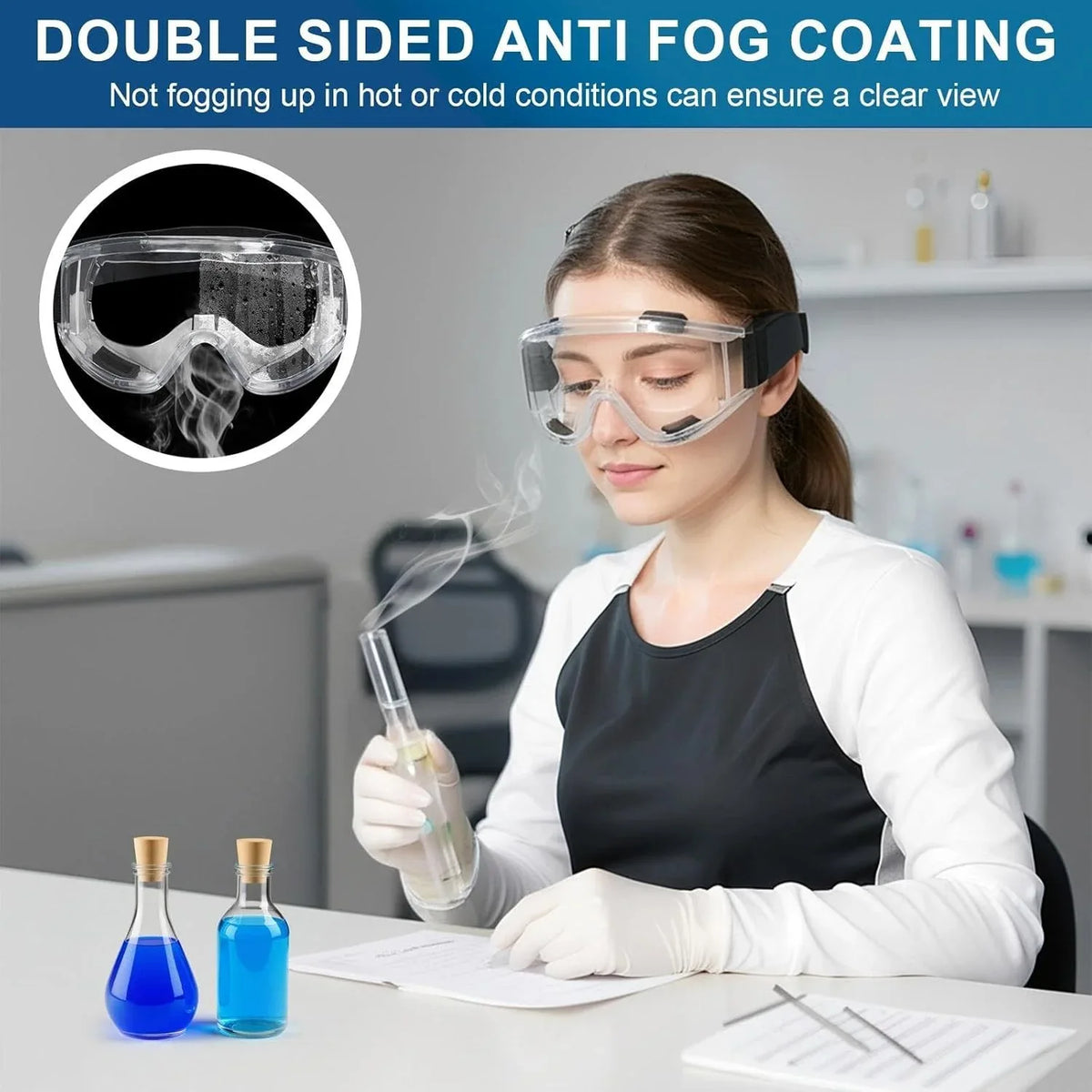 Anti-Fog Safety Glasses with Adjustable Headband - Gomix Brands Outlet