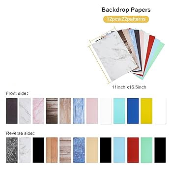 Meking 12-Piece 22-Pattern Small Product Photography Backdrop Kit with Bag