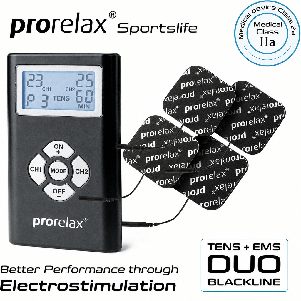 Prorelax 48903 TENS EMS Duo Blackline Stimulator Black