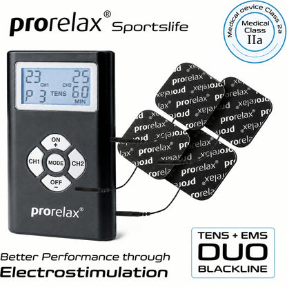 Prorelax 48903 TENS EMS Duo Blackline Stimulator Black