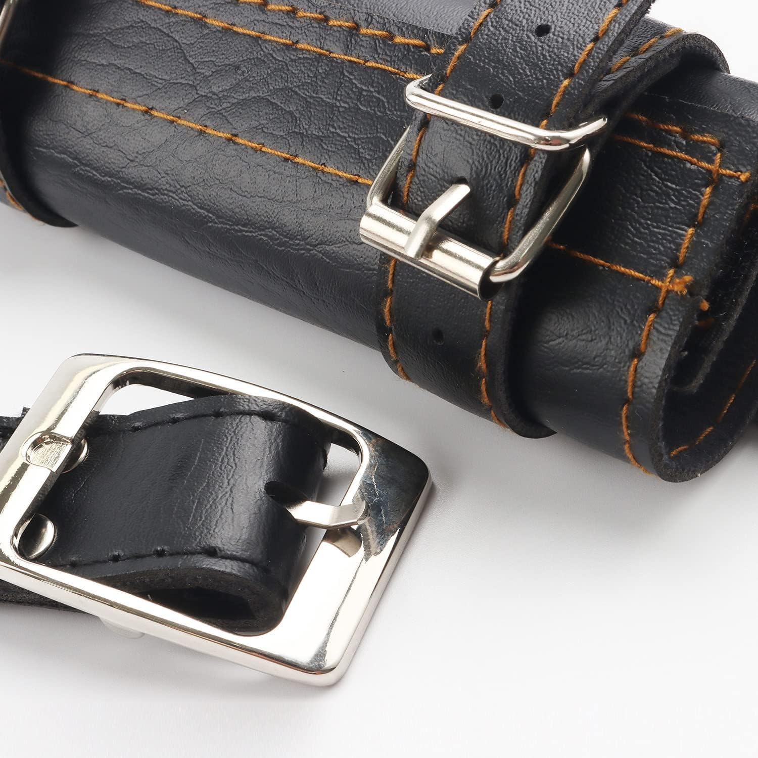 Adjustable Faux Leather Medieval Sword Holster Belt with Dual Buckles