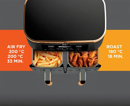 Ninja Foodi MAX Dual Zone Air Fryer 9.5L Copper/Black