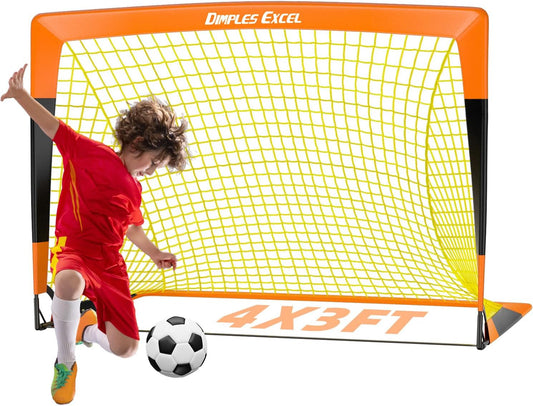 Dimples Excel Portable 4x3 ft Orange Football Goal Net