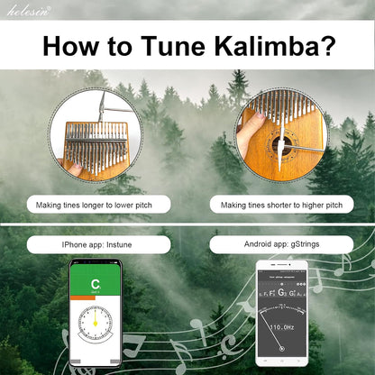 HELESIN 17 Keys Solid Thumb Piano Kalimba