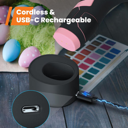 GoGonova Cordless Glue Gun 15‑Second Preheat 2Ah Battery Pink