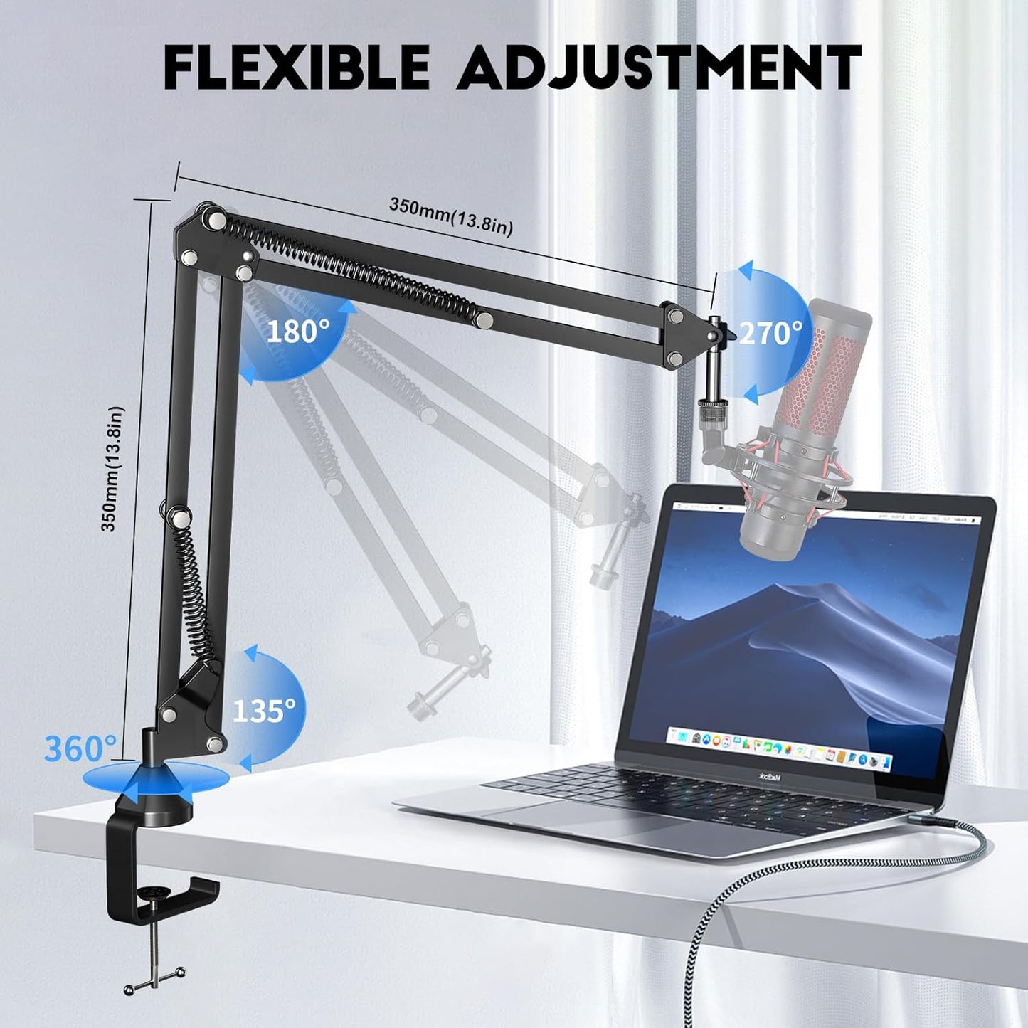 Aokeo AK-35 Adjustable Metal Microphone Boom Arm Stand