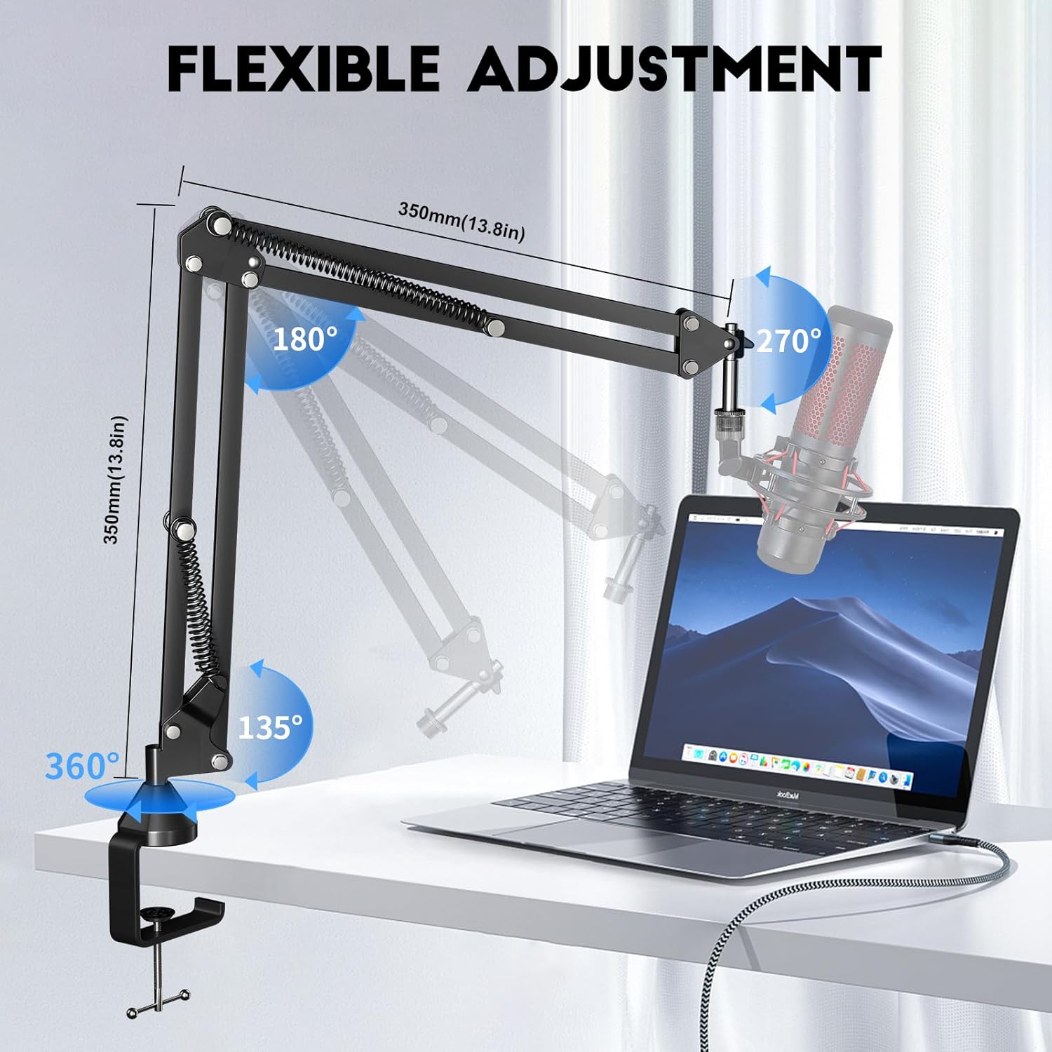 Aokeo AK-35 Adjustable Metal Microphone Boom Arm Stand