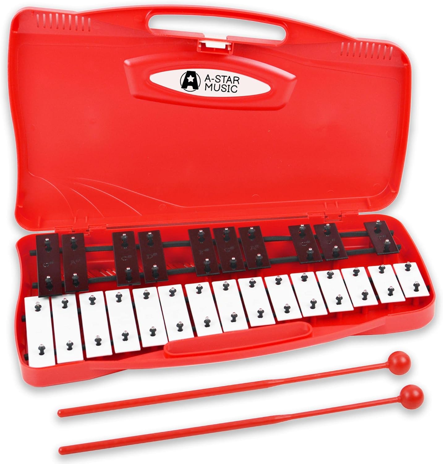 A-Star 25-Note Chromatic Glockenspiel with Carry Case and Beaters