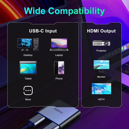 KOZYC 4K USB C to Dual HDMI Adapter K2AD12UH