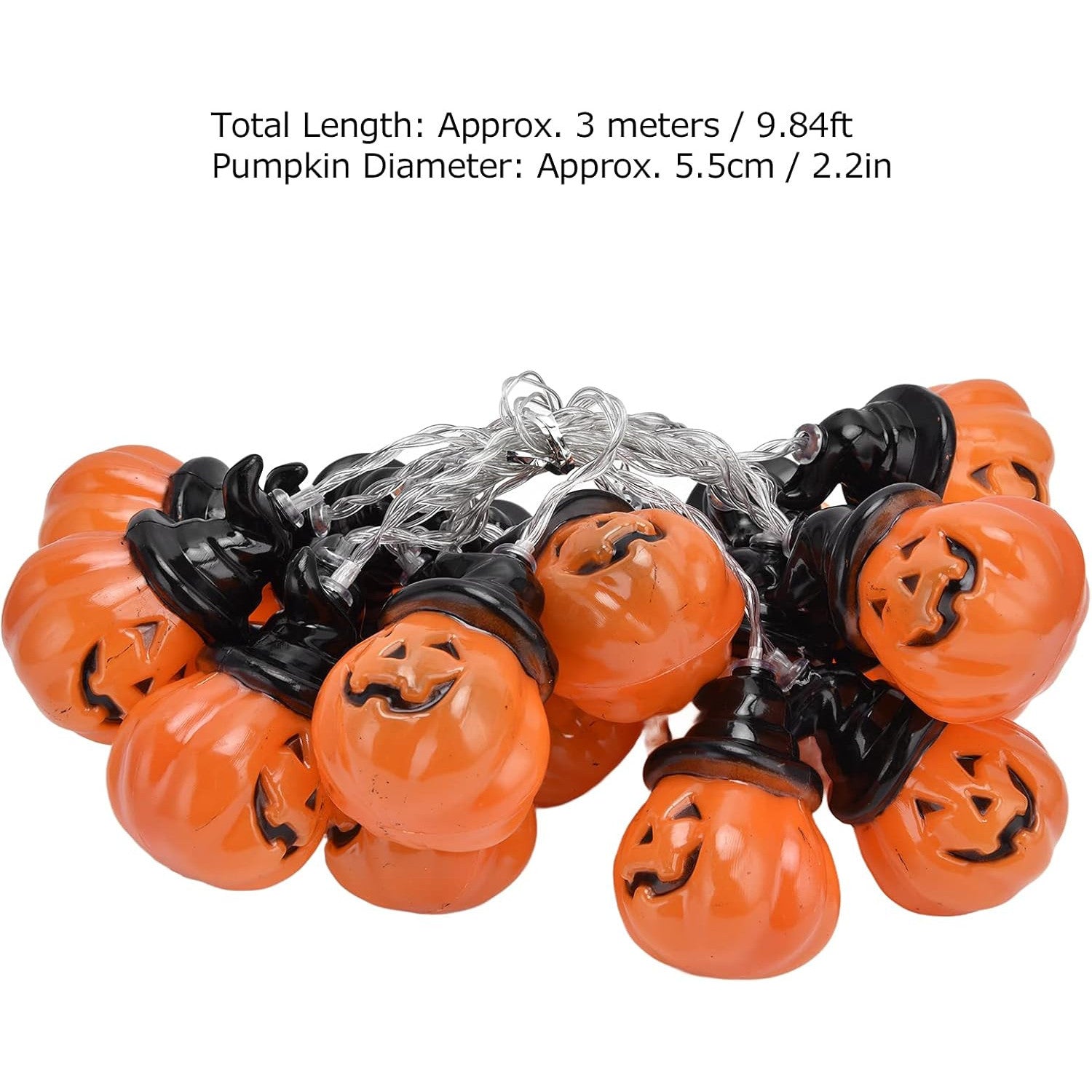 Cute Pumpkin Lantern String Lights 20 LEDs Dual Mode