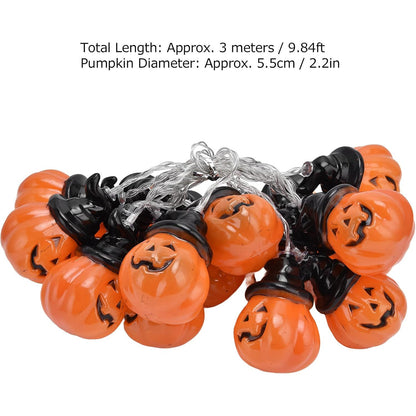 Cute Pumpkin Lantern String Lights 20 LEDs Dual Mode