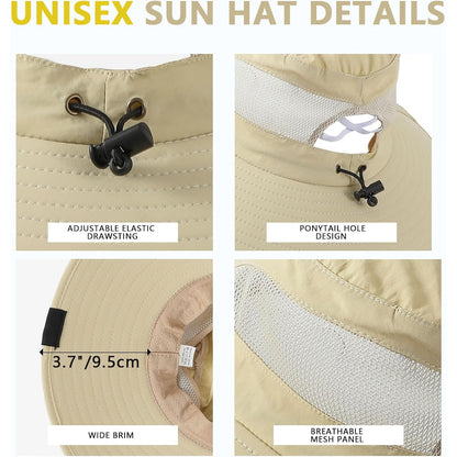 SENWAI UPF 50+ Wide Brim Quick-Dry Fishing Bucket Hat