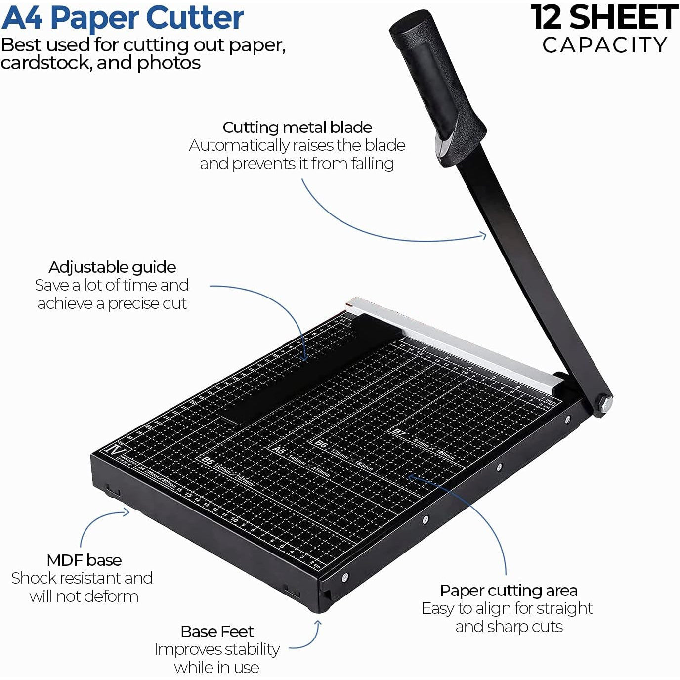 Ediesi Precise Manual Paper Cutter Guillotine for A4