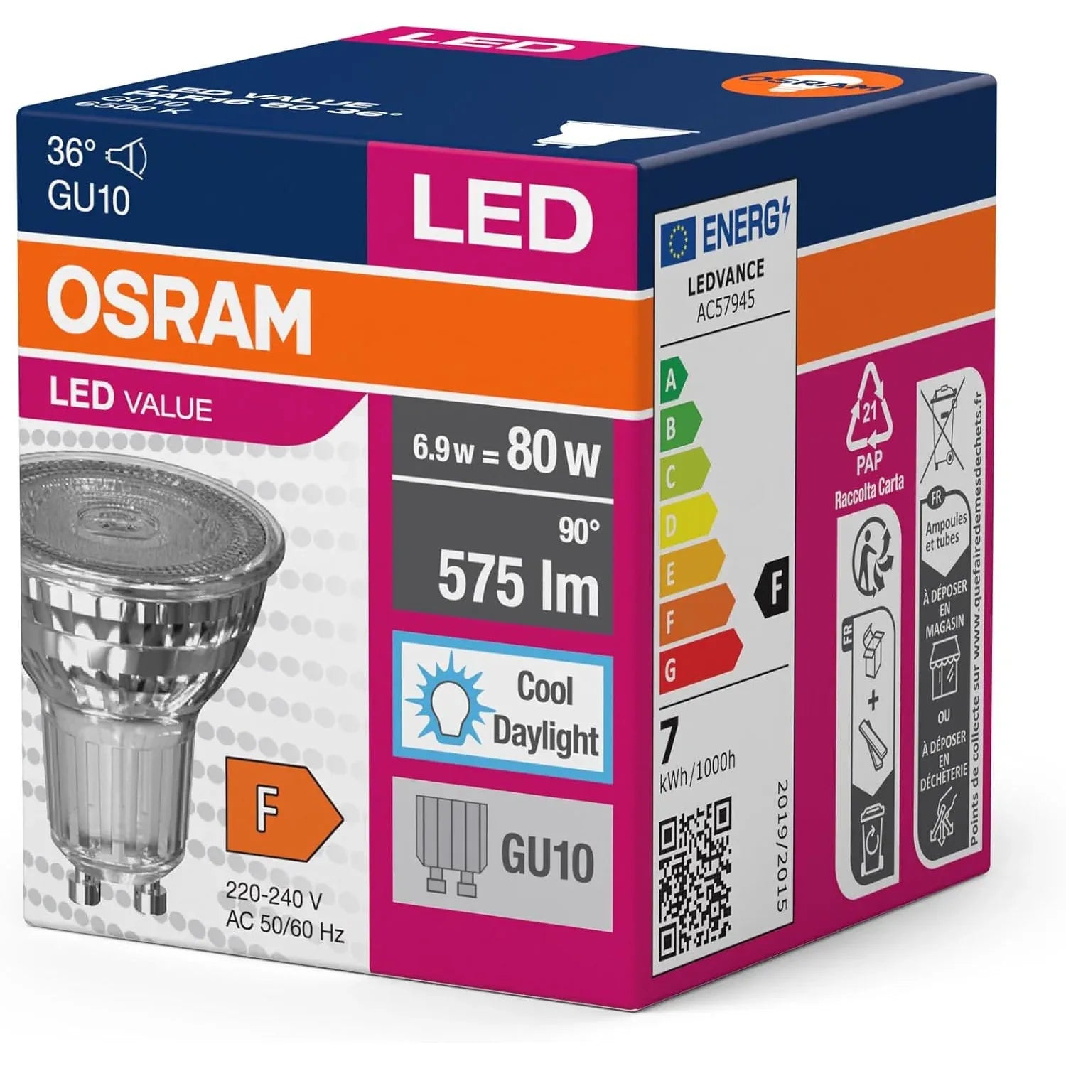 Osram Star Value PAR16 LED GU10 Spotlight 575 Lumens Warm White Replacement for 80W Incandescent - Gomix Brands Outlet