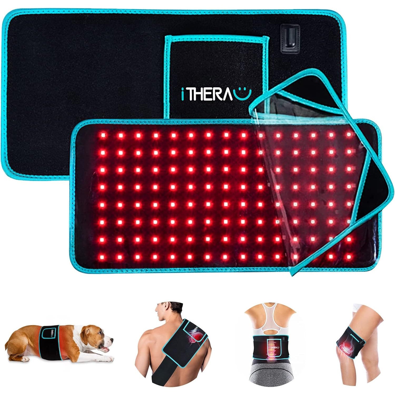 iTHERAU Infrared Red Light Therapy Belt with 660nm & 850nm LEDs for Joint and Muscle Pain Relief