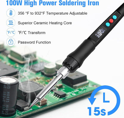 Q-MING 100W LED Digital Soldering Iron Kit SIK100