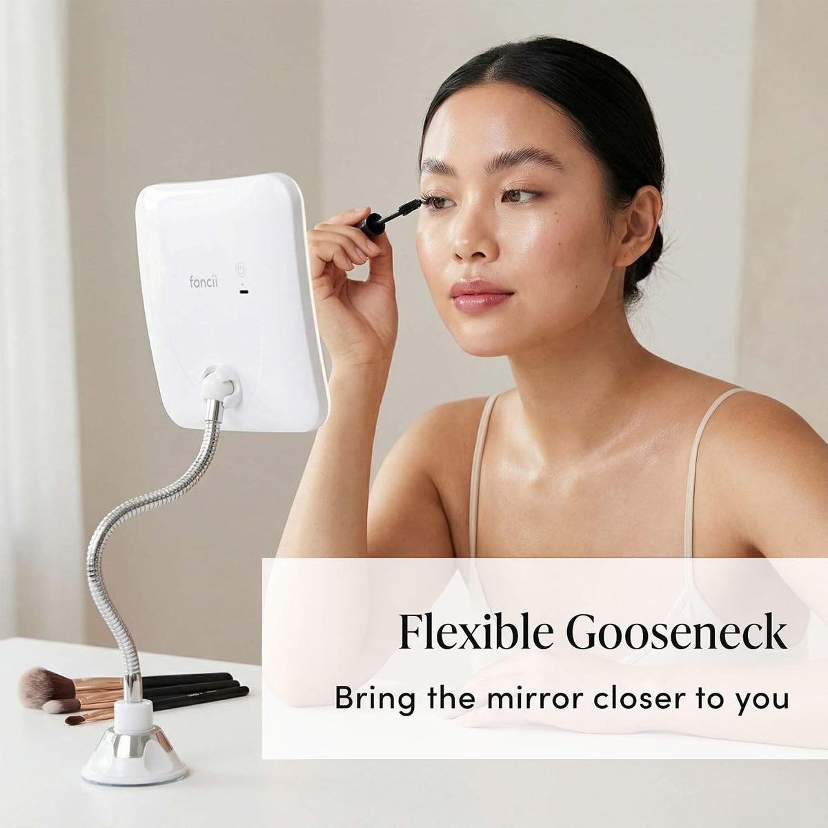 Fancii Mira 2 Plus Rechargeable Flexible 10x Makeup Mirror White