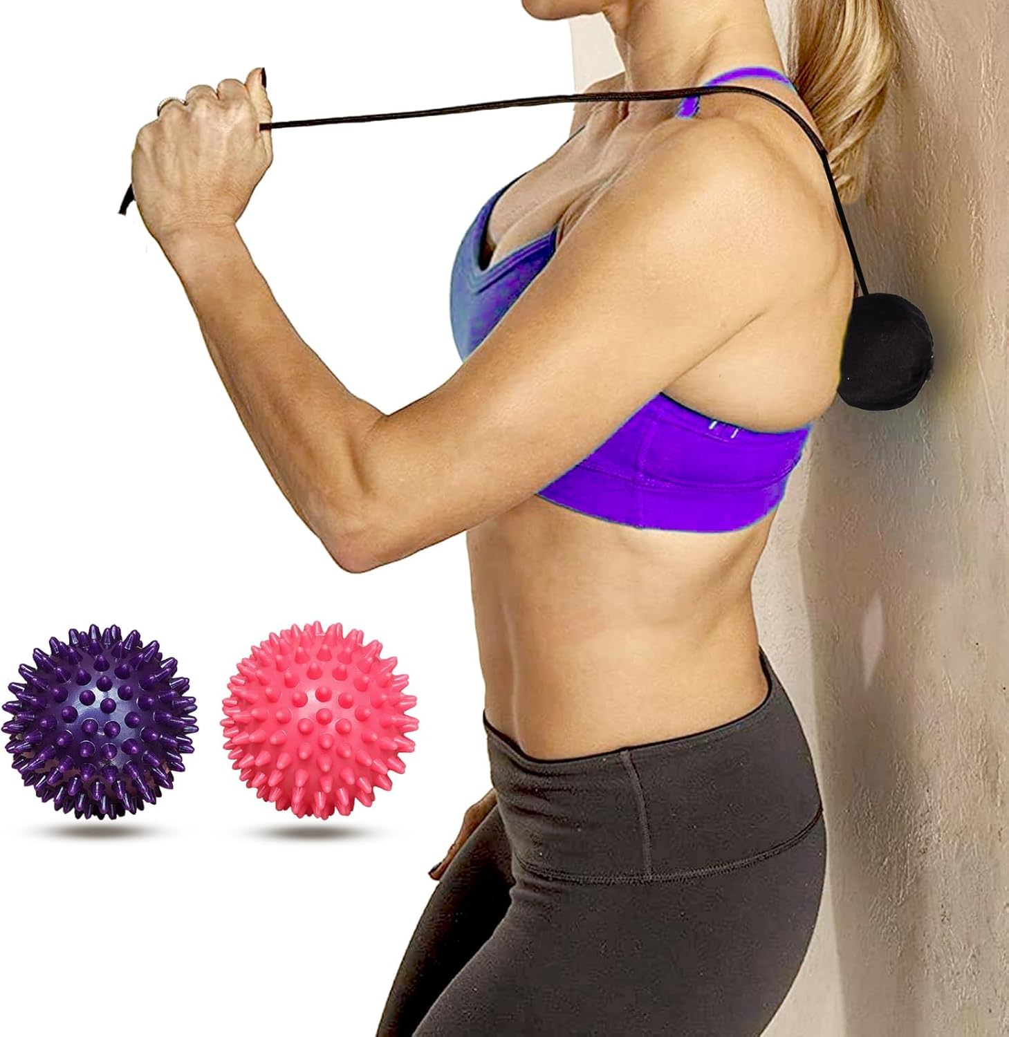 In1docom Hard Spiky Massage Balls Set for Trigger Point Relief