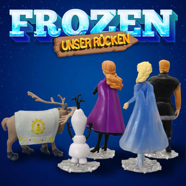 Frozen Elsa & Anna Cake Decoration Figures Set with Snowflake Stands
